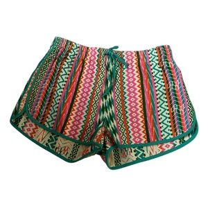 Judith March Pink and Green Athletic Shorts Relaxed Fit